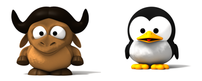 Unir imagenes desde la línea de comando - Baby GNU y Baby Tux