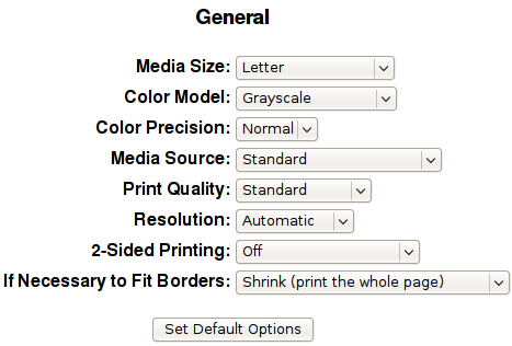 Agregar impresora: Especificar opciones