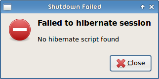 XFCE Hibernate error
