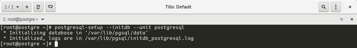 Crear BD y ficheros de configuración de Postgres