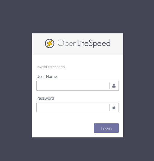 OpenLiteSpeed Login